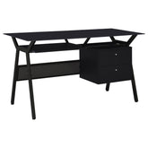 Best Furniture Outlet - Coaster - Weaving 55-inch 2-drawer Computer Desk Keyboard Tray Black - 800436